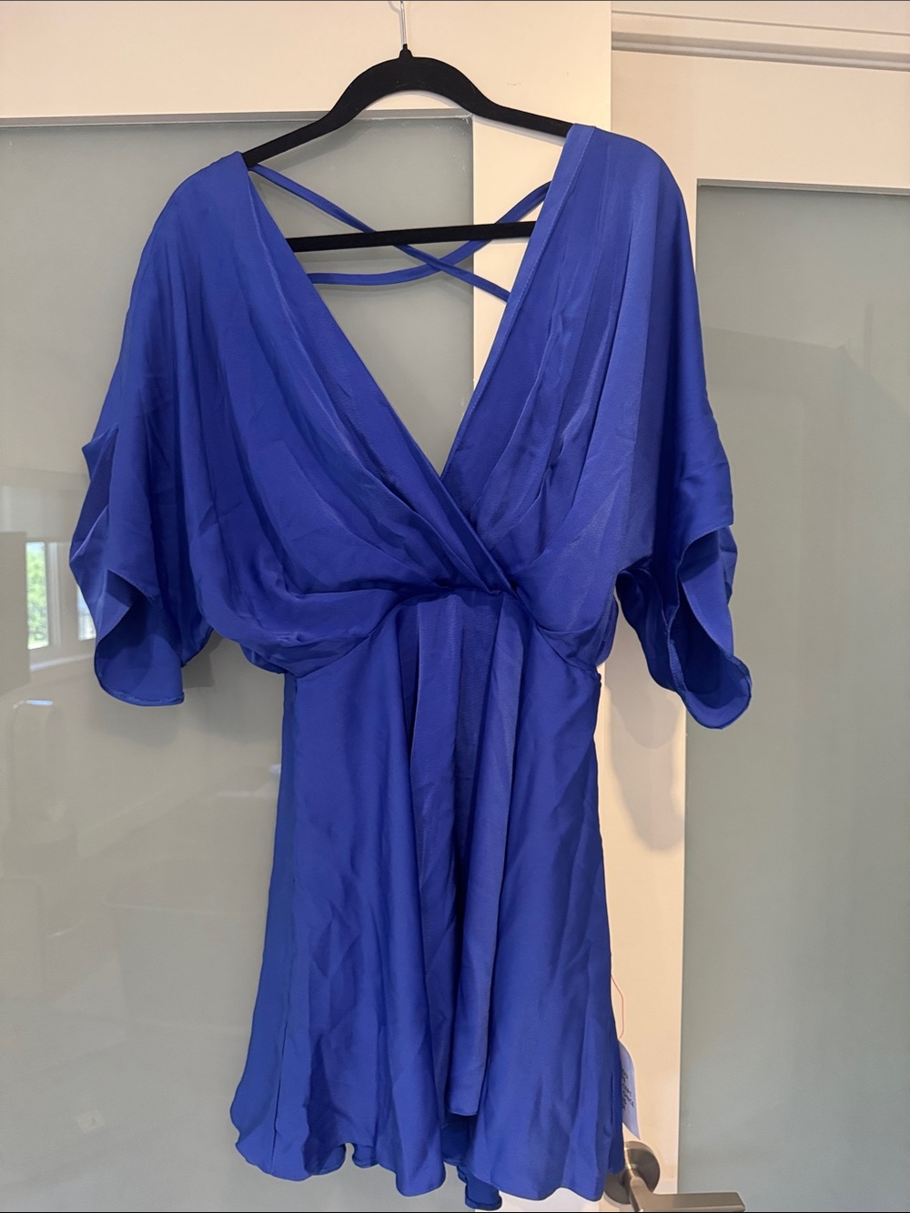 ASOS Electric Blue V-Neck Short Dress